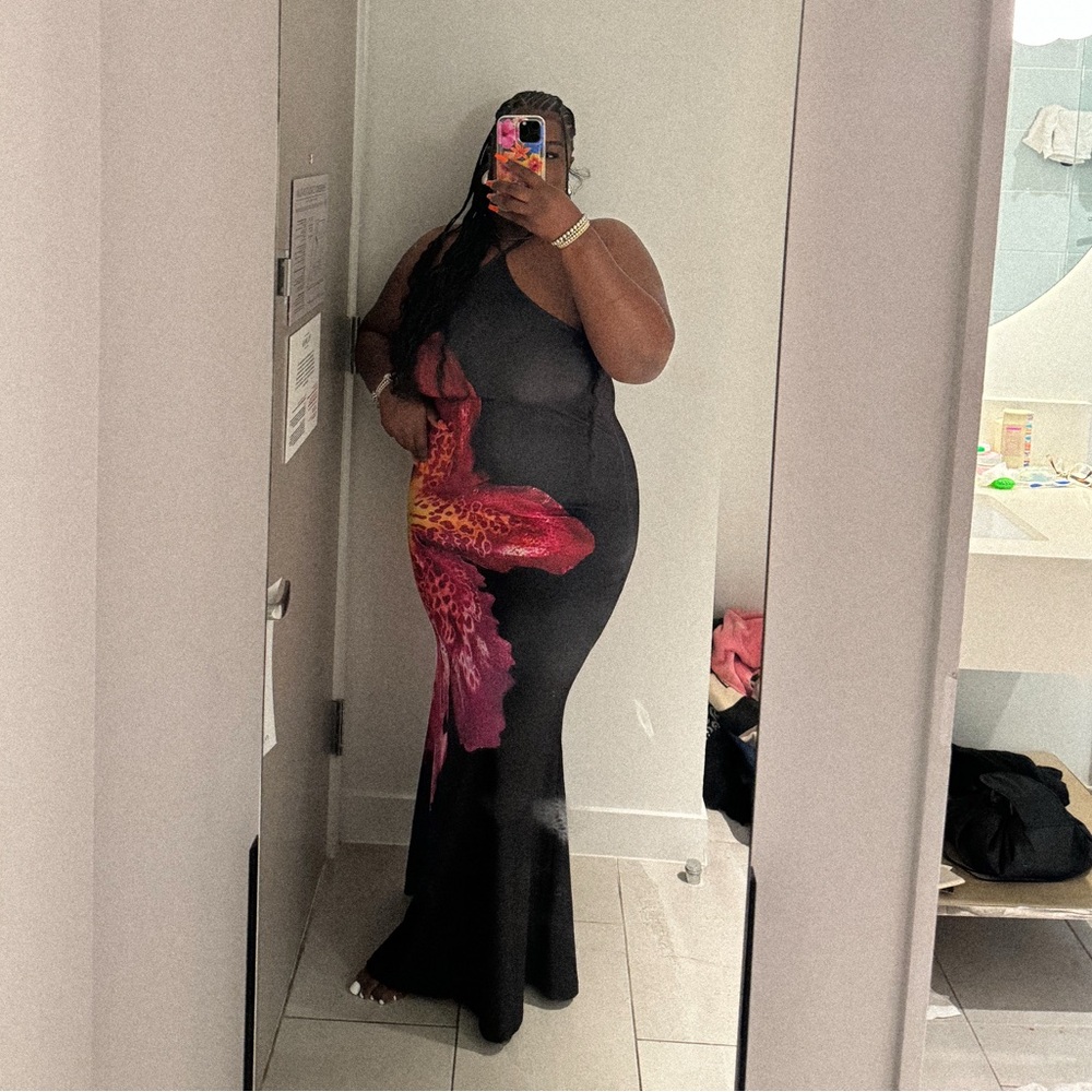 flower halter maxi dress